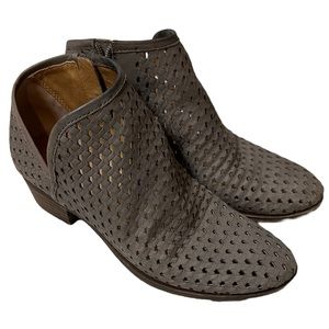 Lucky Brand LP - Frankela P Mesh laser cutout leather booties, size 8